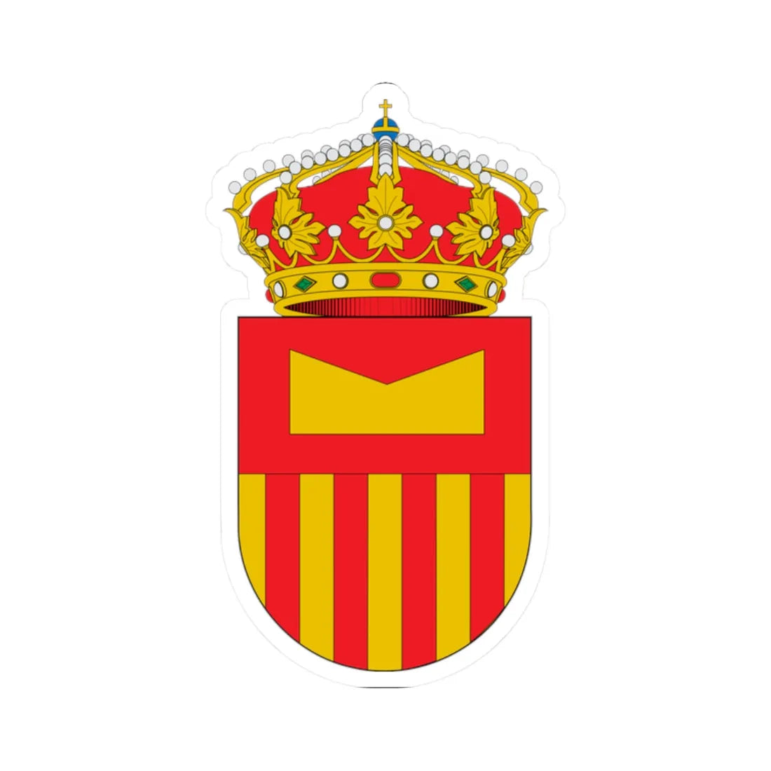 Escudo de Adahuesca (Spain) (Coat of Arms) STICKER Vinyl Kiss-Cut Decal 2 Inch White - The Sticker Space