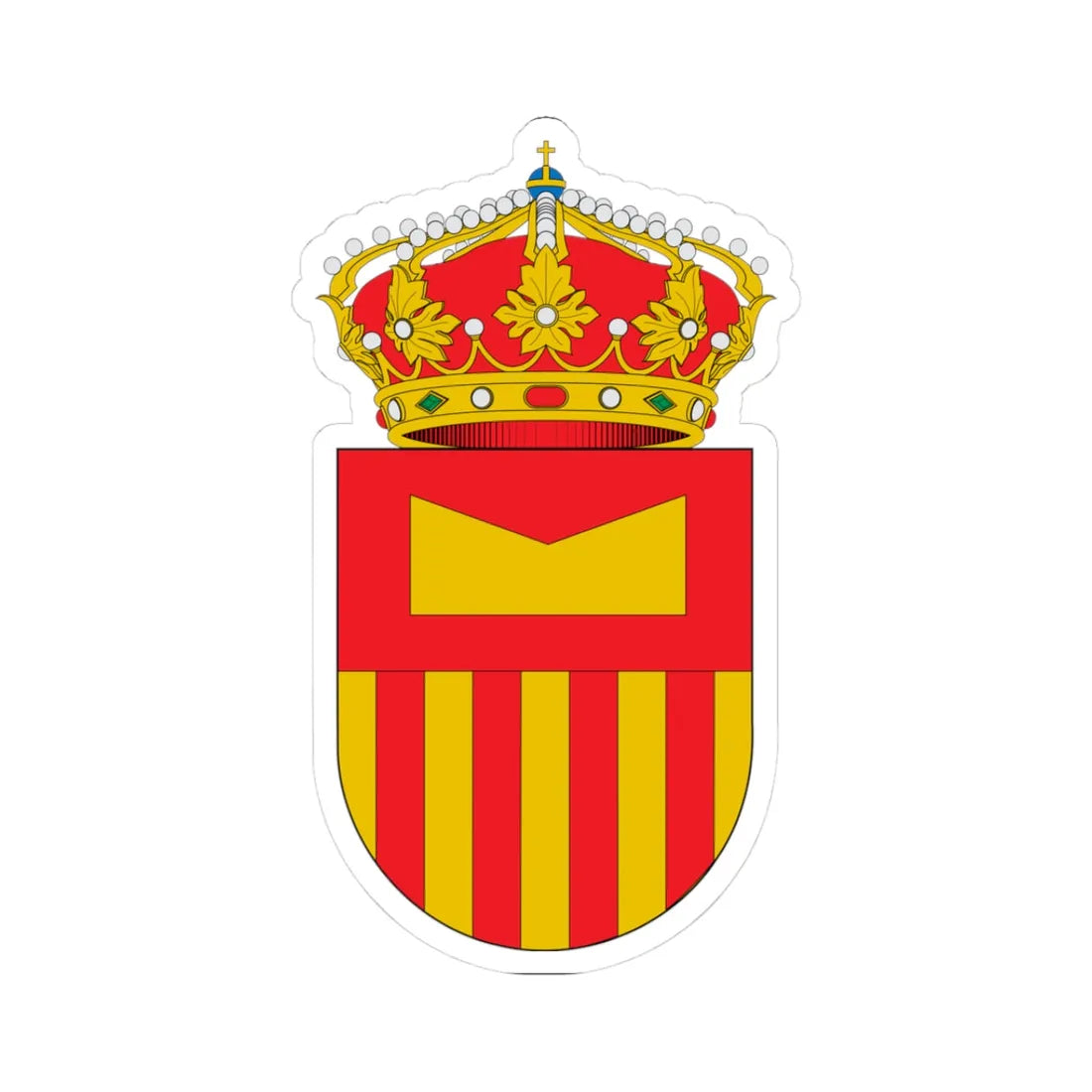 Escudo de Adahuesca (Spain) (Coat of Arms) STICKER Vinyl Kiss-Cut Decal 3 Inch White - The Sticker Space
