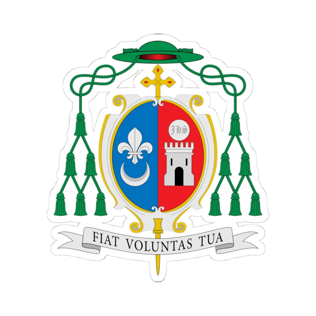 Escudo de Adair José Guimarães (Spain) (Coat of Arms) STICKER Vinyl Kiss-Cut Decal 4 Inch White - The Sticker Space