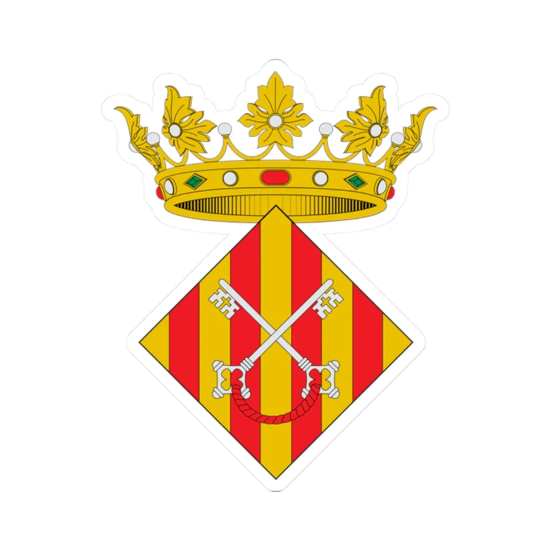 Escudo de Ademuz 2016 (Spain) (Coat of Arms) STICKER Vinyl Kiss-Cut Decal 2 Inch White - The Sticker Space