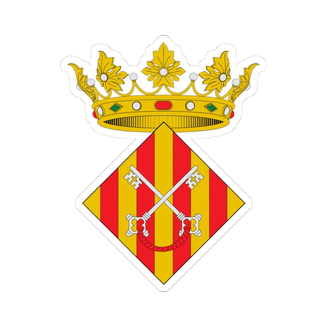 Escudo de Ademuz 2016 (Spain) (Coat of Arms) STICKER Vinyl Kiss-Cut Decal 3 Inch White - The Sticker Space