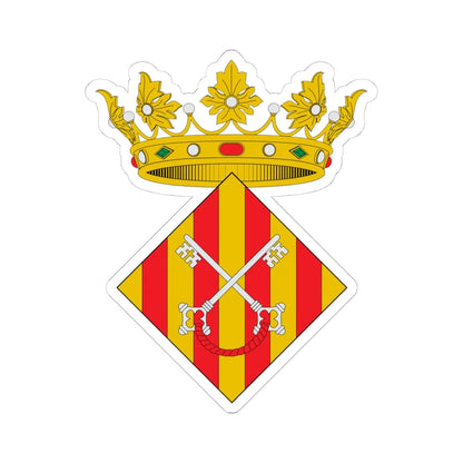 Escudo de Ademuz 2016 (Spain) (Coat of Arms) STICKER Vinyl Kiss-Cut Decal 4 Inch White - The Sticker Space