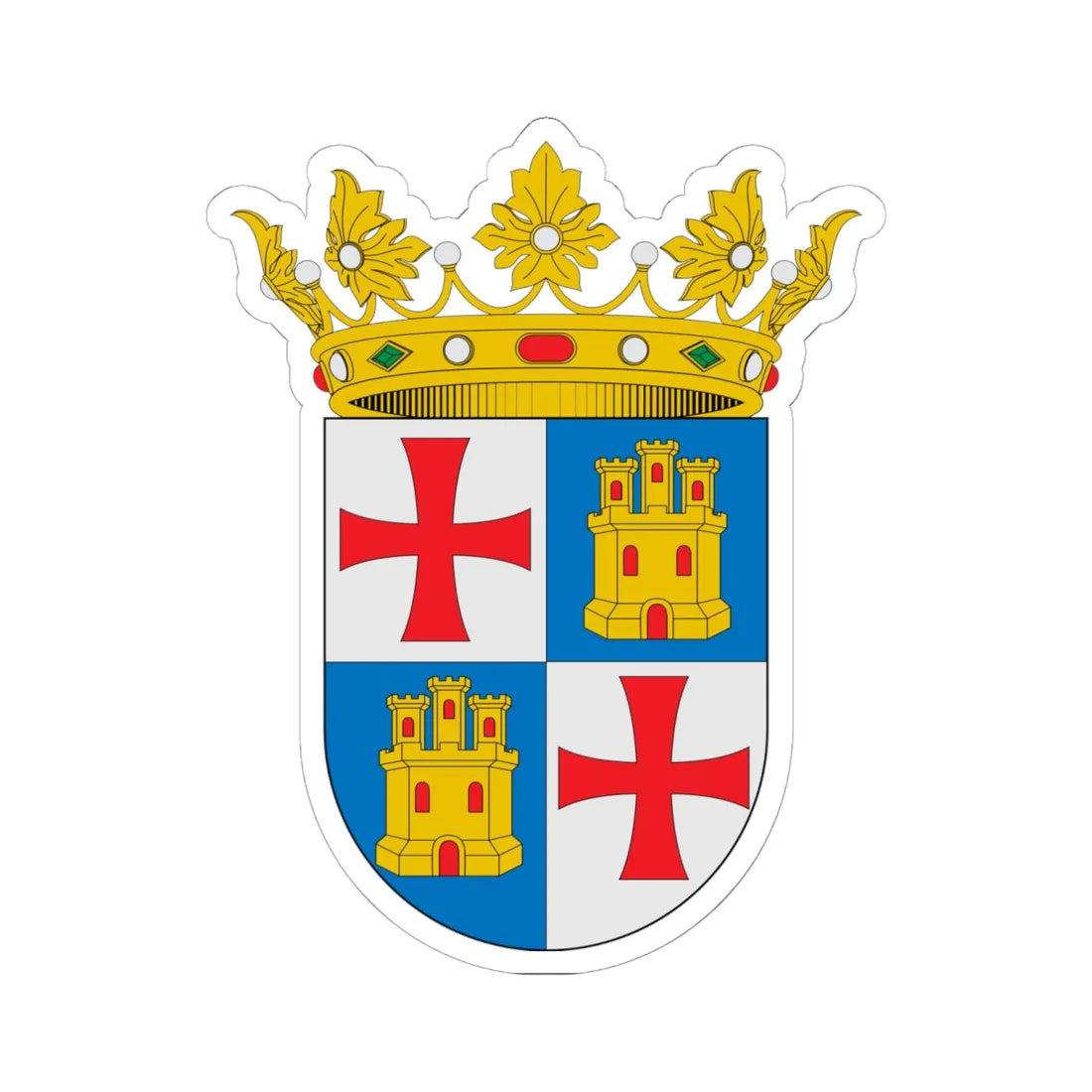 Escudo de Ademuz (Spain) (Coat of Arms) STICKER Vinyl Kiss-Cut Decal 6 Inch White - The Sticker Space