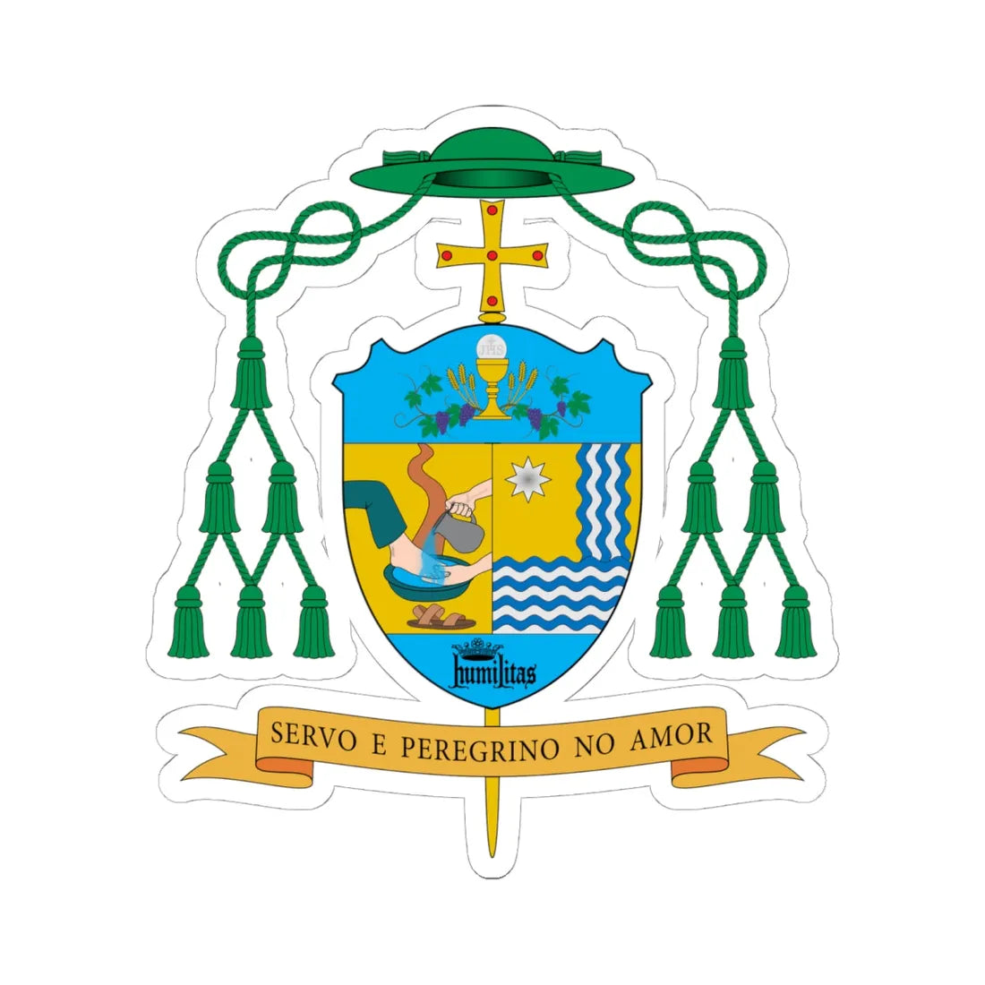 Escudo de Adilson Pedro Busin (Spain) (Coat of Arms) STICKER Vinyl Kiss-Cut Decal 6 Inch White - The Sticker Space