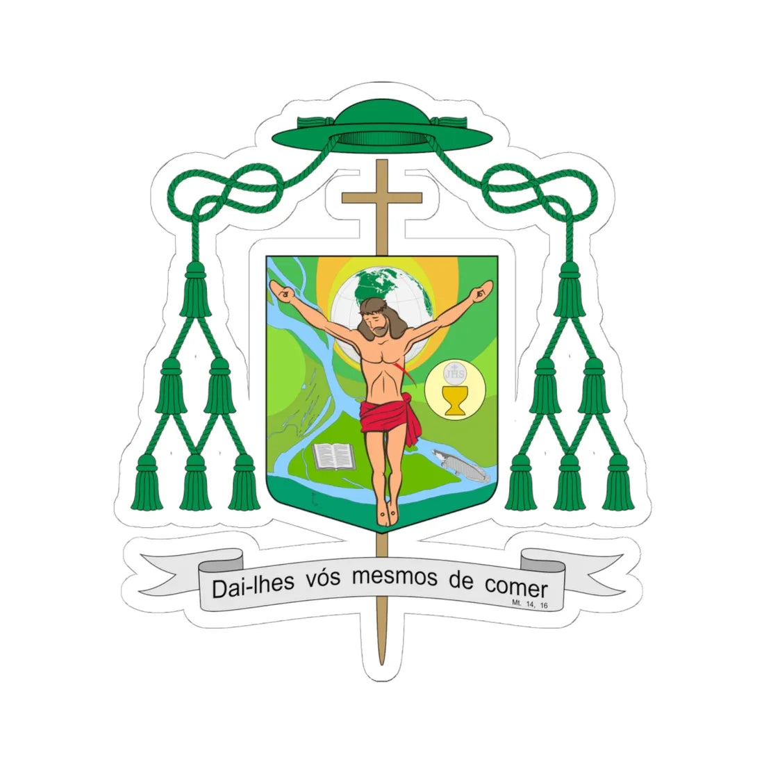 Escudo de Adolfo Zon Pereira (Spain) (Coat of Arms) STICKER Vinyl Kiss-Cut Decal 6 Inch White - The Sticker Space