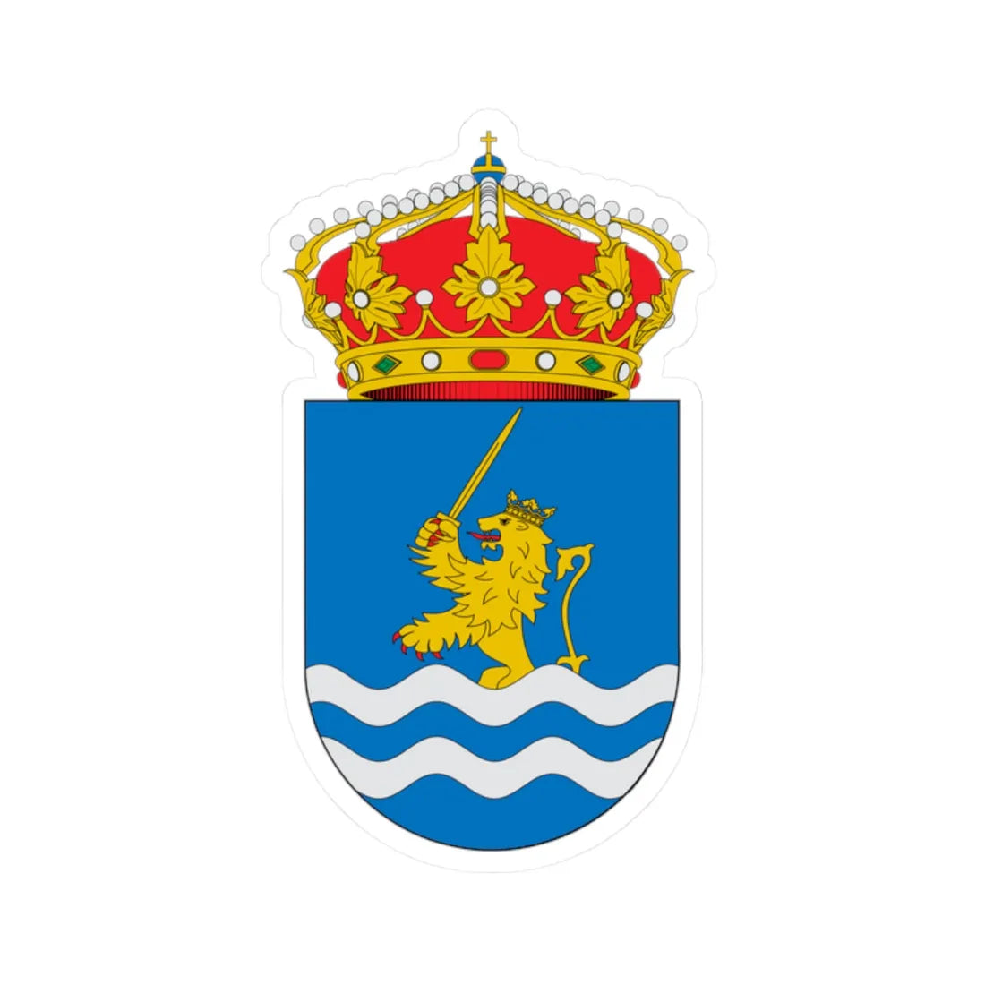 Escudo de Agón (Spain) (Coat of Arms) STICKER Vinyl Kiss-Cut Decal 2 Inch White - The Sticker Space