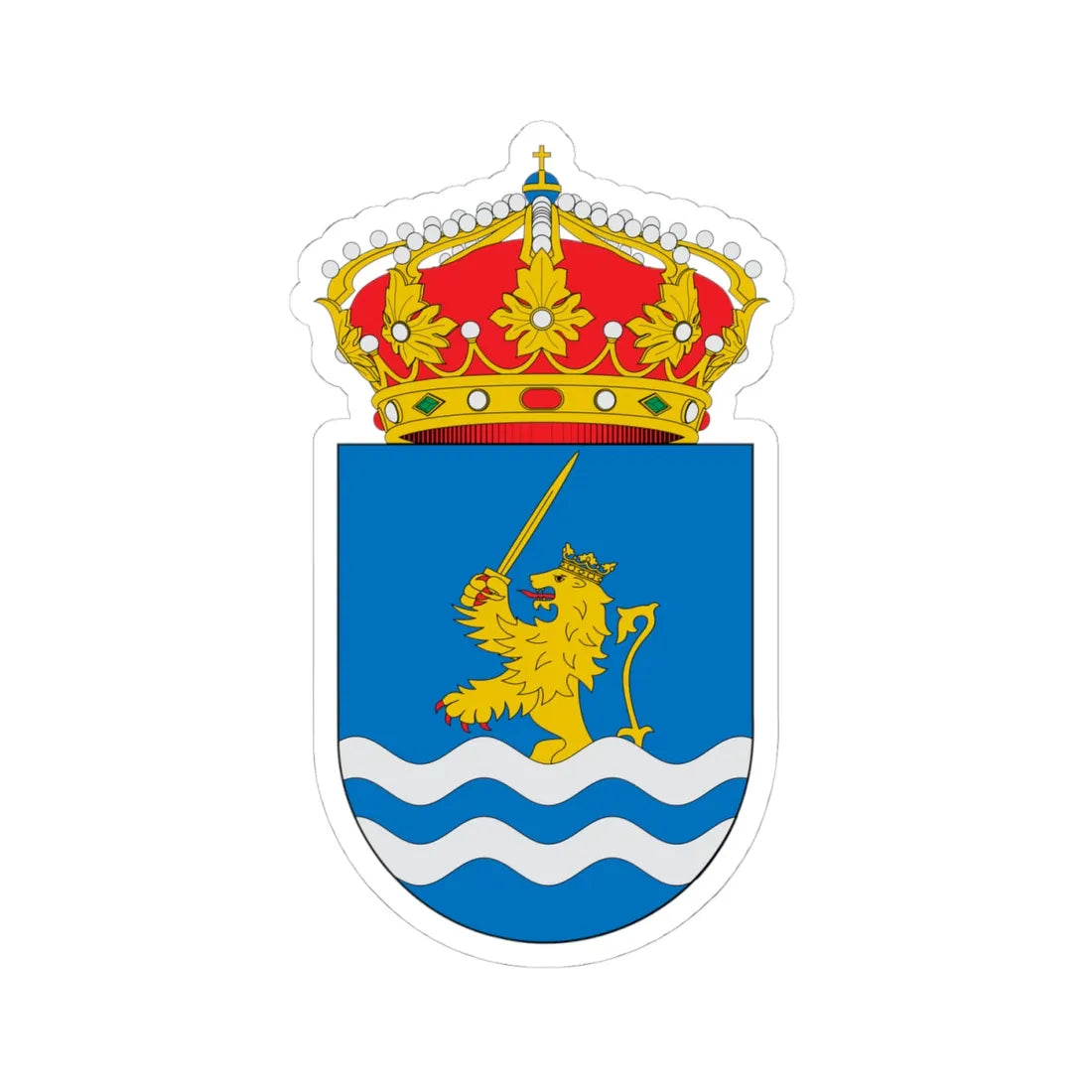 Escudo de Agón (Spain) (Coat of Arms) STICKER Vinyl Kiss-Cut Decal 4 Inch White - The Sticker Space