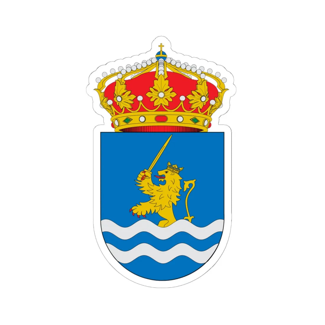 Escudo de Agón (Spain) (Coat of Arms) STICKER Vinyl Kiss-Cut Decal 6 Inch White - The Sticker Space