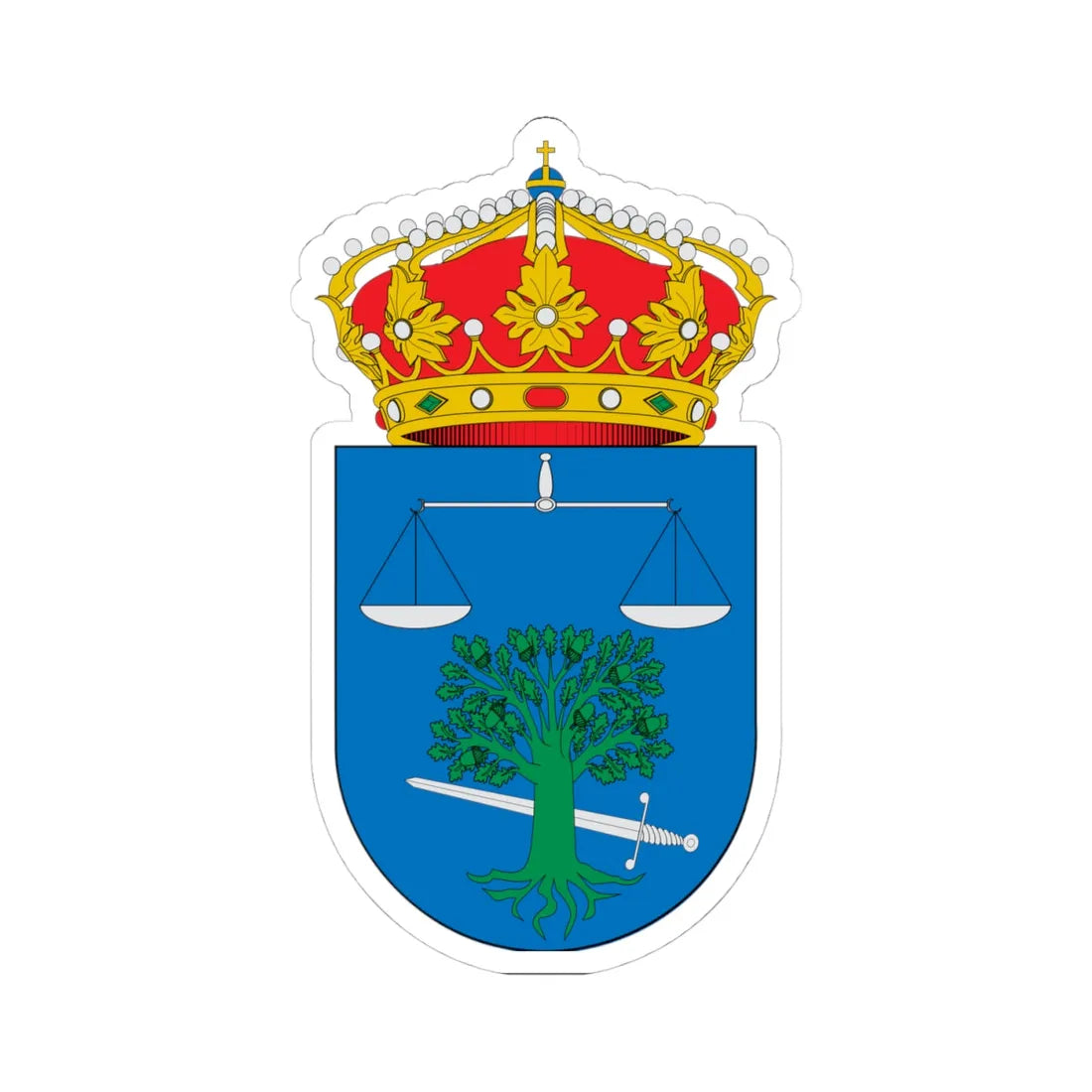 Escudo de Agolada (Spain) (Coat of Arms) STICKER Vinyl Kiss-Cut Decal 4 Inch White - The Sticker Space