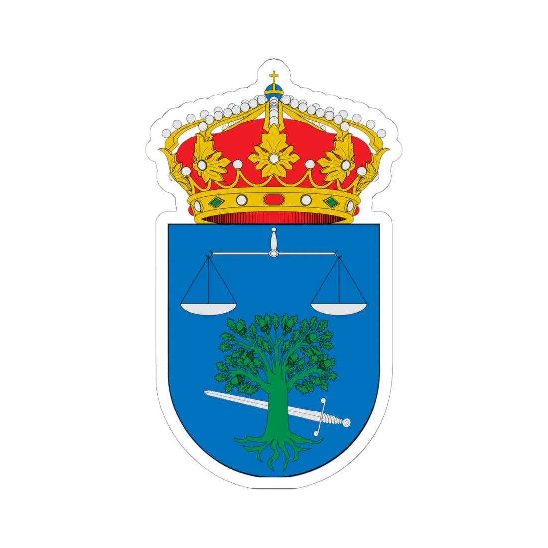 Escudo de Agolada (Spain) (Coat of Arms) STICKER Vinyl Kiss-Cut Decal 6 Inch White - The Sticker Space