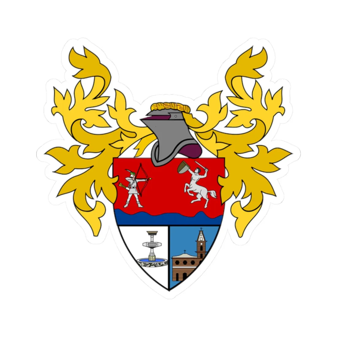 Escudo de Agrado - Huila (Colombia) (Coat of Arms) STICKER Vinyl Kiss-Cut Decal 2 Inch White - The Sticker Space