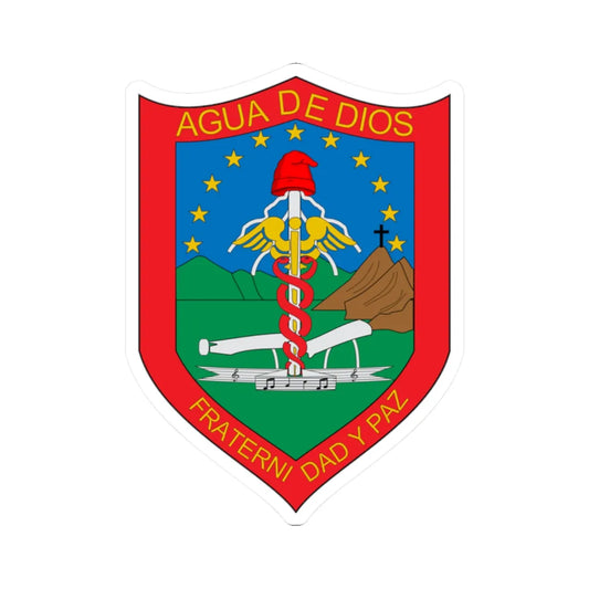 Escudo de Agua de Dios (Colombia) (Coat of Arms) STICKER Vinyl Kiss-Cut Decal 2 Inch White - The Sticker Space
