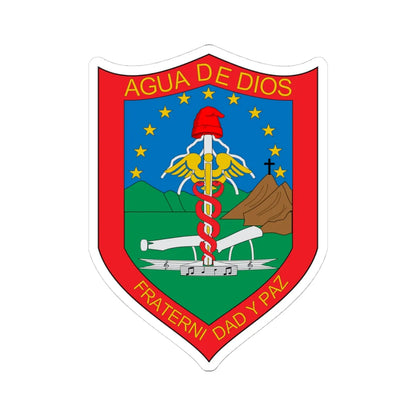 Escudo de Agua de Dios (Colombia) (Coat of Arms) STICKER Vinyl Kiss-Cut Decal 4 Inch White - The Sticker Space