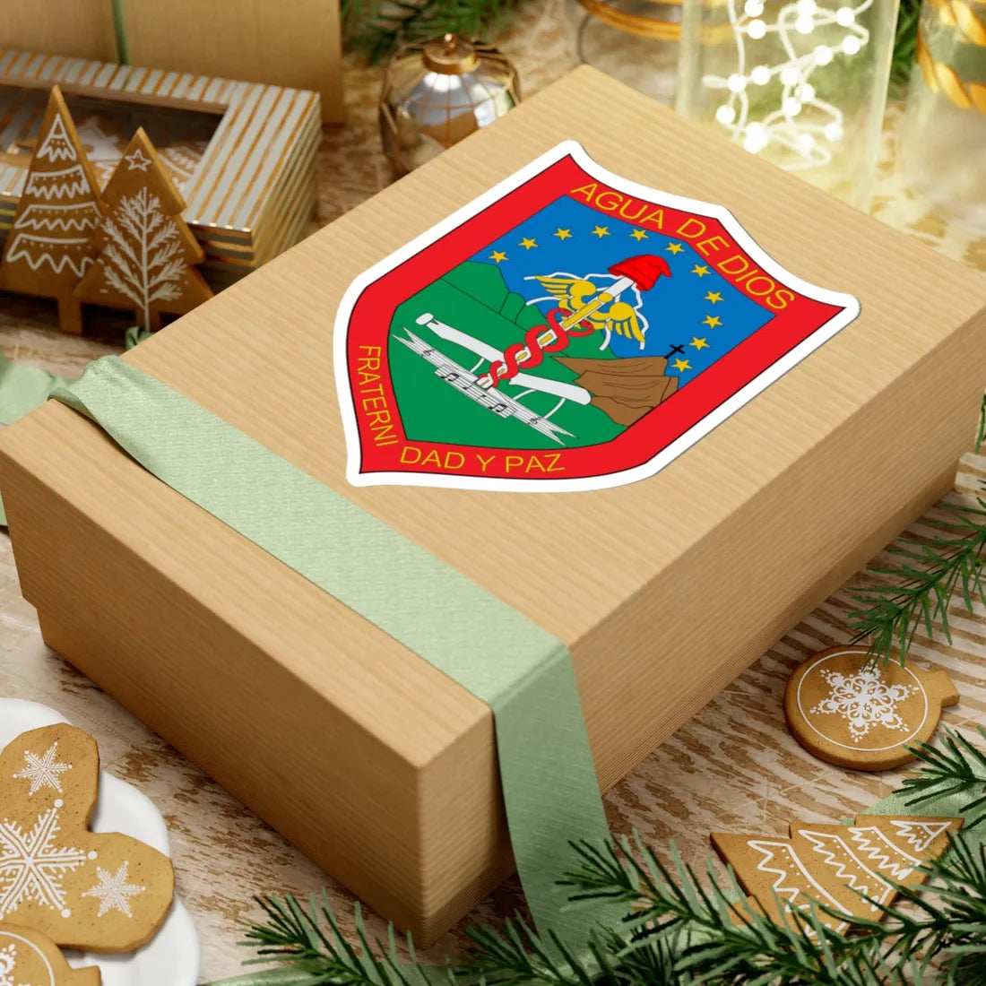 Escudo de Agua de Dios (Colombia) (Coat of Arms) STICKER Vinyl Kiss-Cut Decal - The Sticker Space