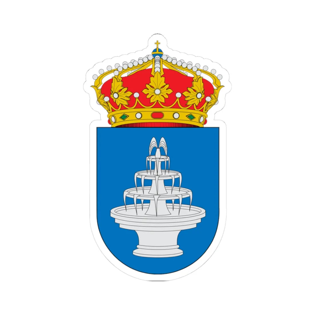 Escudo de Aguadulce (Spain) (Coat of Arms) STICKER Vinyl Kiss-Cut Decal 3 Inch White - The Sticker Space