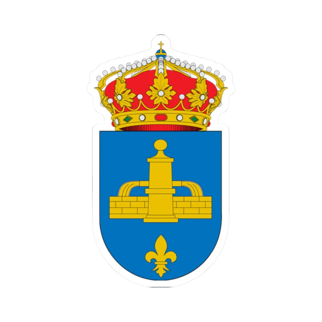 Escudo de Aguaviva (Spain) (Coat of Arms) STICKER Vinyl Kiss-Cut Decal 2 Inch White - The Sticker Space