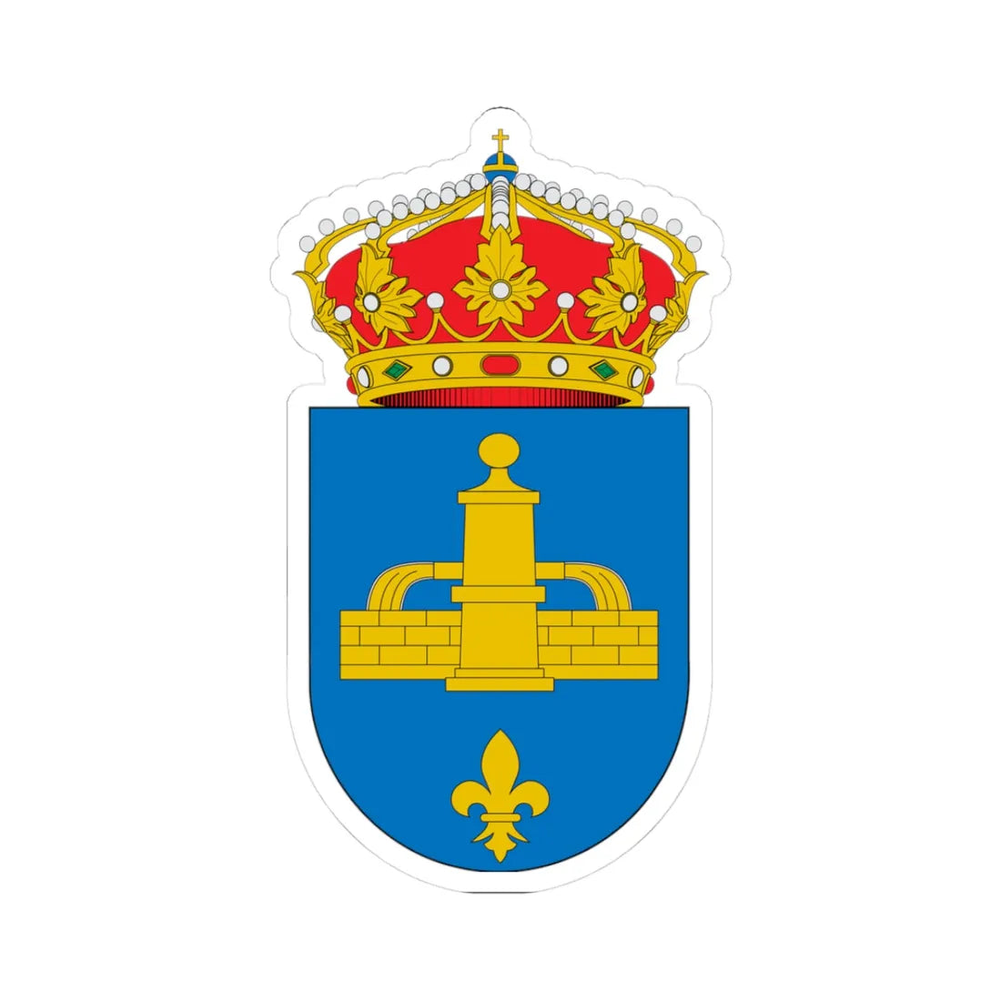 Escudo de Aguaviva (Spain) (Coat of Arms) STICKER Vinyl Kiss-Cut Decal 3 Inch White - The Sticker Space