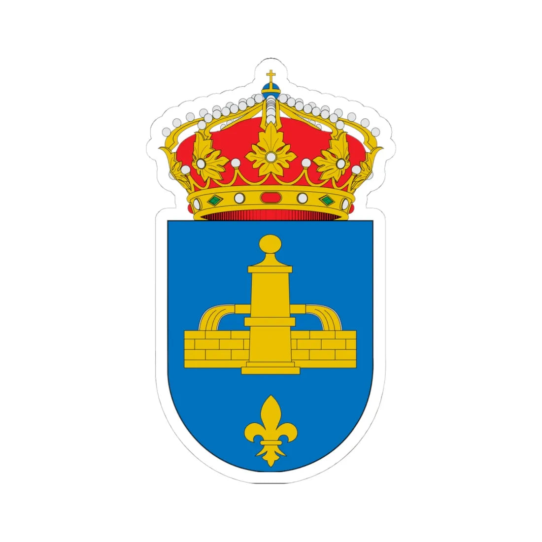 Escudo de Aguaviva (Spain) (Coat of Arms) STICKER Vinyl Kiss-Cut Decal 4 Inch White - The Sticker Space