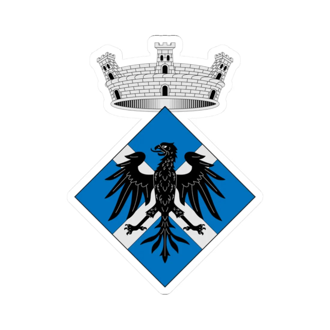 Escudo de Aguilar de Segarra Barcelona (Spain) (Coat of Arms) STICKER Vinyl Kiss-Cut Decal 2 Inch White - The Sticker Space