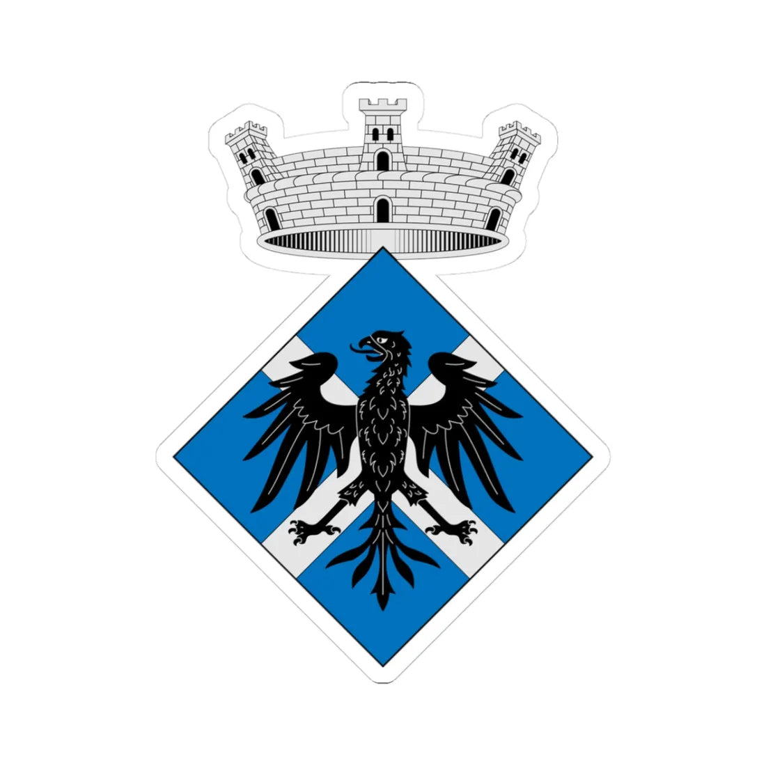 Escudo de Aguilar de Segarra Barcelona (Spain) (Coat of Arms) STICKER Vinyl Kiss-Cut Decal 3 Inch White - The Sticker Space