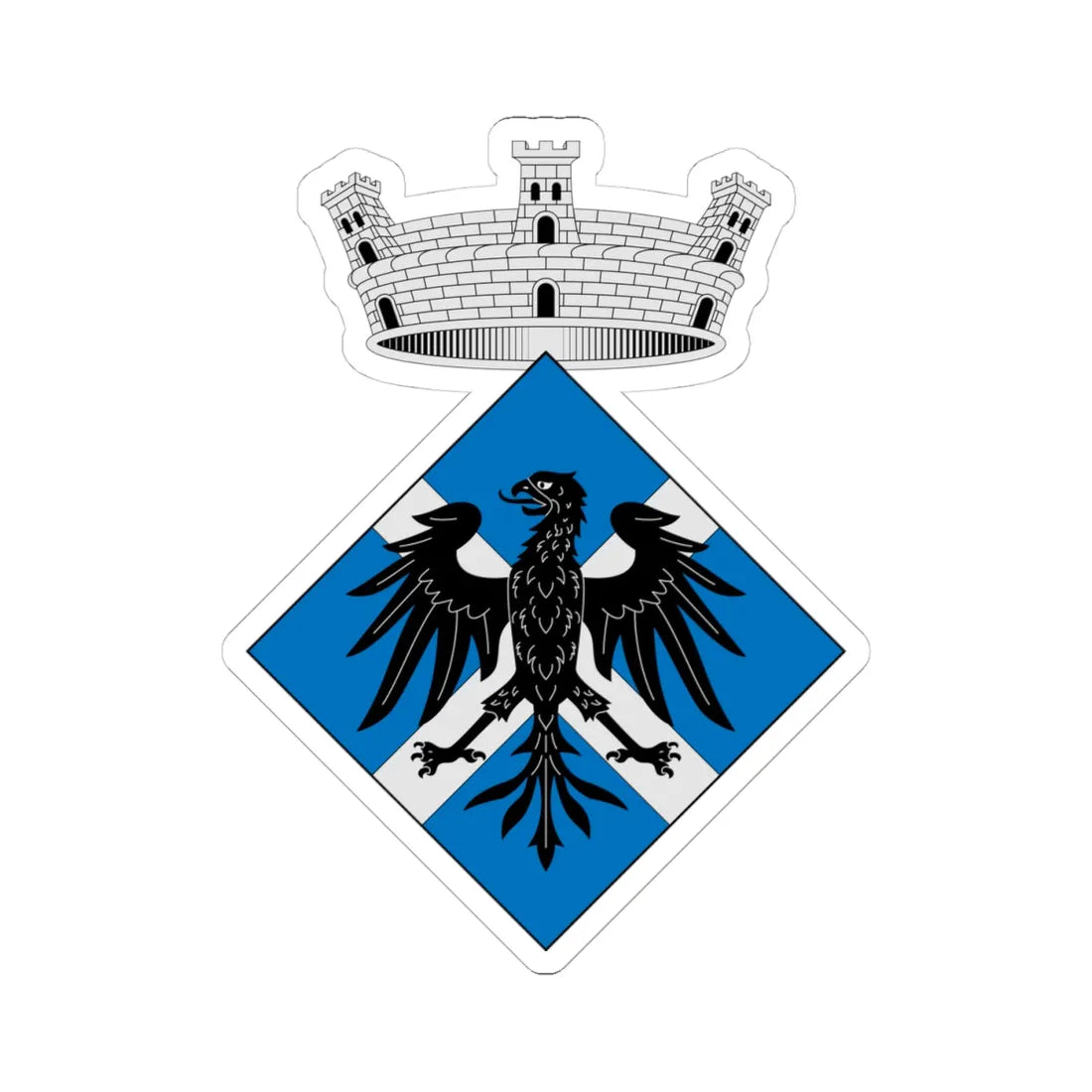 Escudo de Aguilar de Segarra Barcelona (Spain) (Coat of Arms) STICKER Vinyl Kiss-Cut Decal 4 Inch White - The Sticker Space