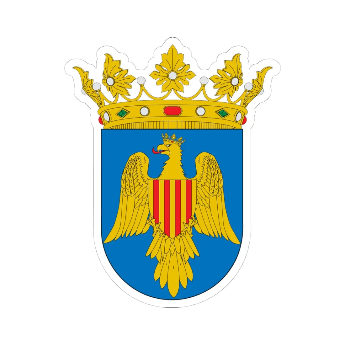 Escudo de Aguilón (Spain) (Coat of Arms) STICKER Vinyl Kiss-Cut Decal 4 Inch White - The Sticker Space