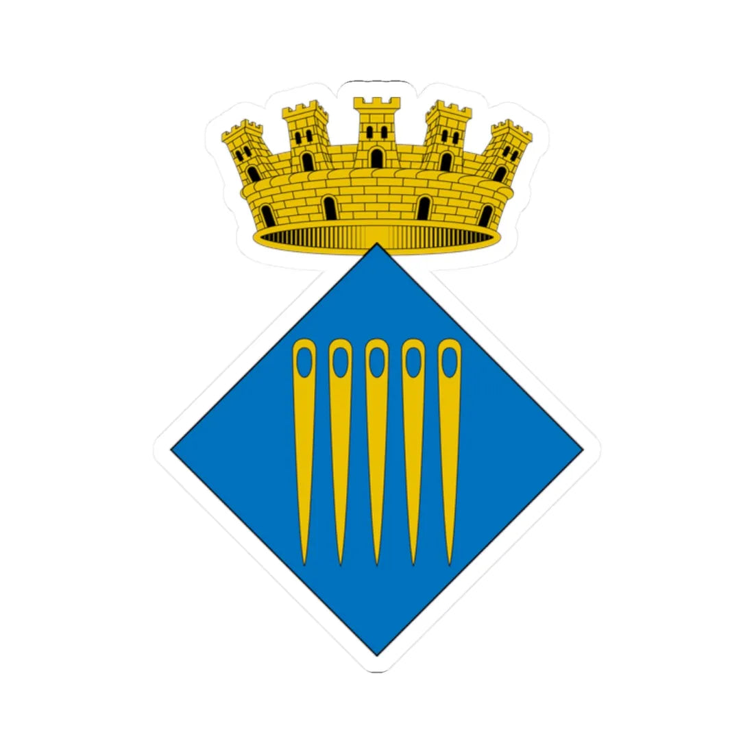 Escudo de Agullana Gerona (Spain) (Coat of Arms) STICKER Vinyl Kiss-Cut Decal 2 Inch White - The Sticker Space