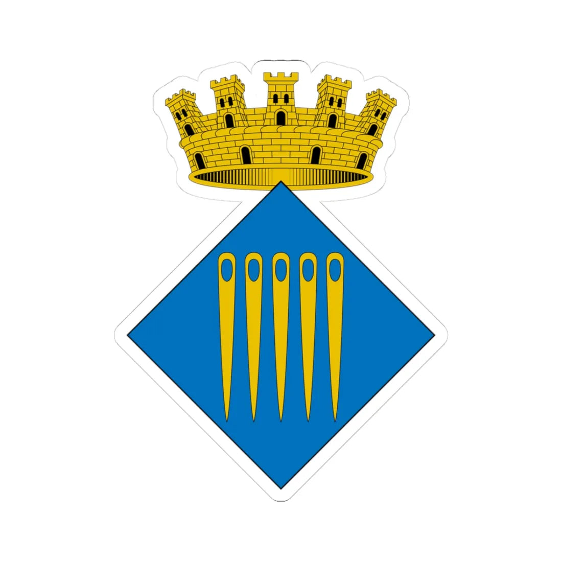 Escudo de Agullana Gerona (Spain) (Coat of Arms) STICKER Vinyl Kiss-Cut Decal 3 Inch White - The Sticker Space