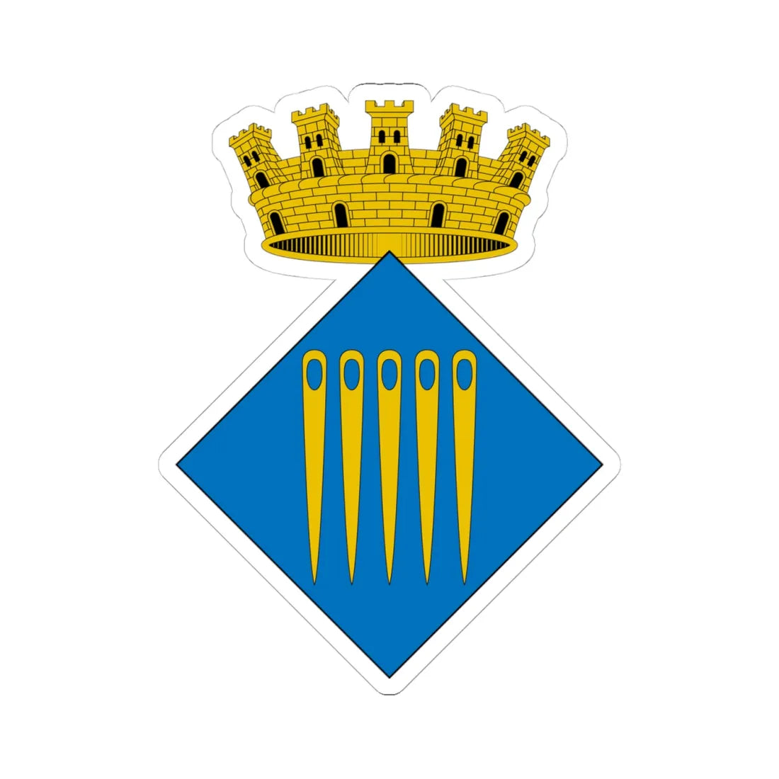 Escudo de Agullana Gerona (Spain) (Coat of Arms) STICKER Vinyl Kiss-Cut Decal 4 Inch White - The Sticker Space