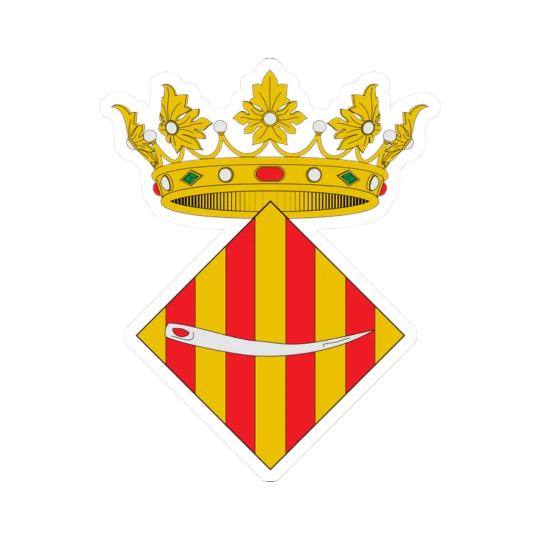 Escudo de Agullent (Spain) (Coat of Arms) STICKER Vinyl Kiss-Cut Decal 2 Inch White - The Sticker Space