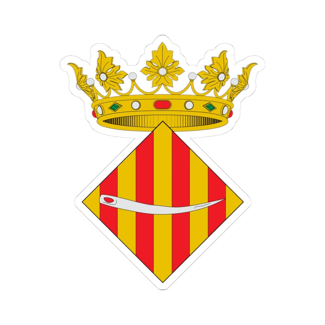 Escudo de Agullent (Spain) (Coat of Arms) STICKER Vinyl Kiss-Cut Decal 3 Inch White - The Sticker Space