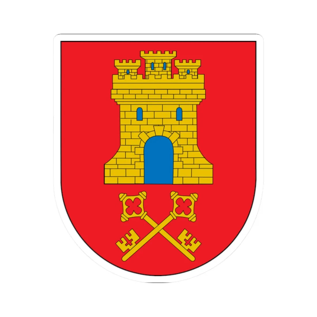 Escudo de Aibar (Spain) (Coat of Arms) STICKER Vinyl Kiss-Cut Decal 2 Inch White - The Sticker Space