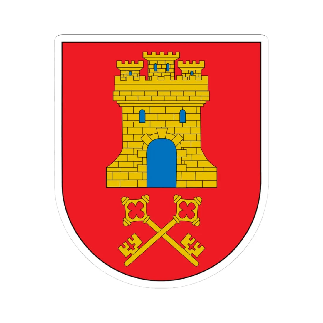 Escudo de Aibar (Spain) (Coat of Arms) STICKER Vinyl Kiss-Cut Decal 3 Inch White - The Sticker Space