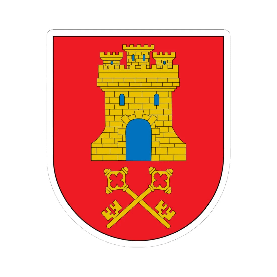 Escudo de Aibar (Spain) (Coat of Arms) STICKER Vinyl Kiss-Cut Decal 4 Inch White - The Sticker Space