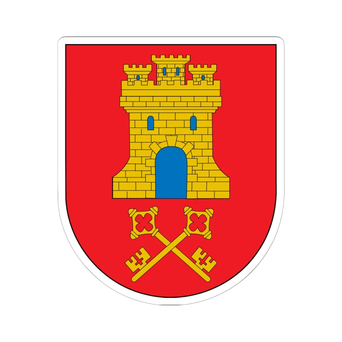 Escudo de Aibar (Spain) (Coat of Arms) STICKER Vinyl Kiss-Cut Decal 6 Inch White - The Sticker Space