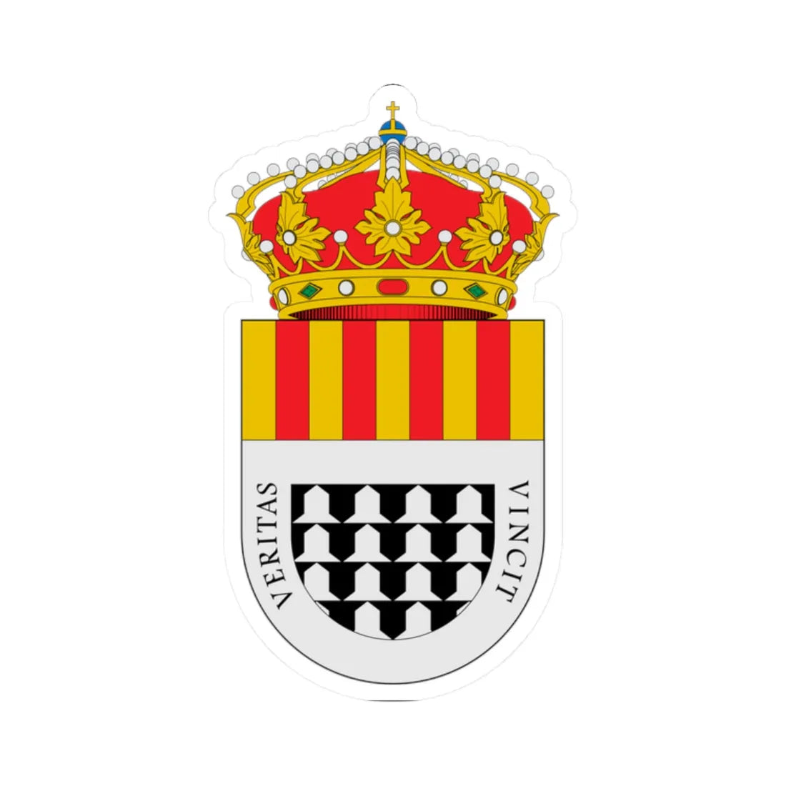 Escudo de Aigües (Spain) (Coat of Arms) STICKER Vinyl Kiss-Cut Decal 2 Inch White - The Sticker Space