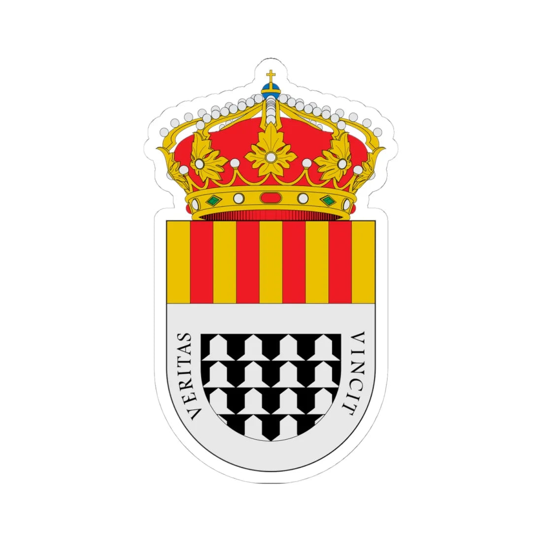 Escudo de Aigües (Spain) (Coat of Arms) STICKER Vinyl Kiss-Cut Decal 4 Inch White - The Sticker Space