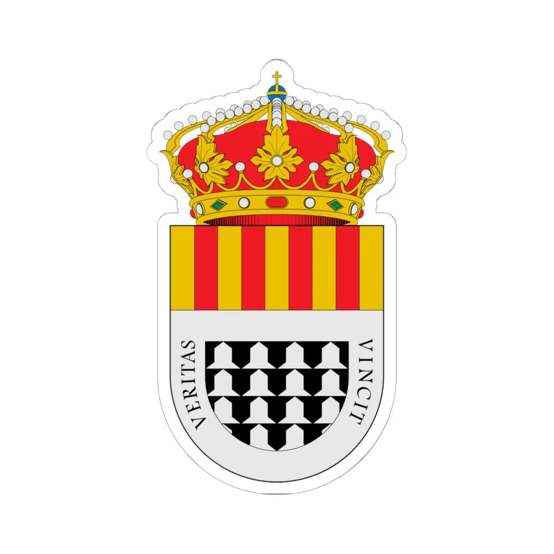 Escudo de Aigües (Spain) (Coat of Arms) STICKER Vinyl Kiss-Cut Decal 6 Inch White - The Sticker Space