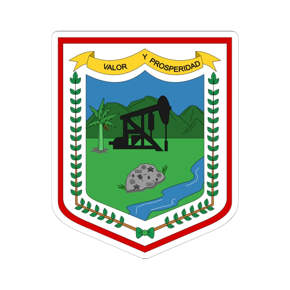Escudo de Aipe - Huila (Colombia) (Coat of Arms) STICKER Vinyl Kiss-Cut Decal 6 Inch White - The Sticker Space