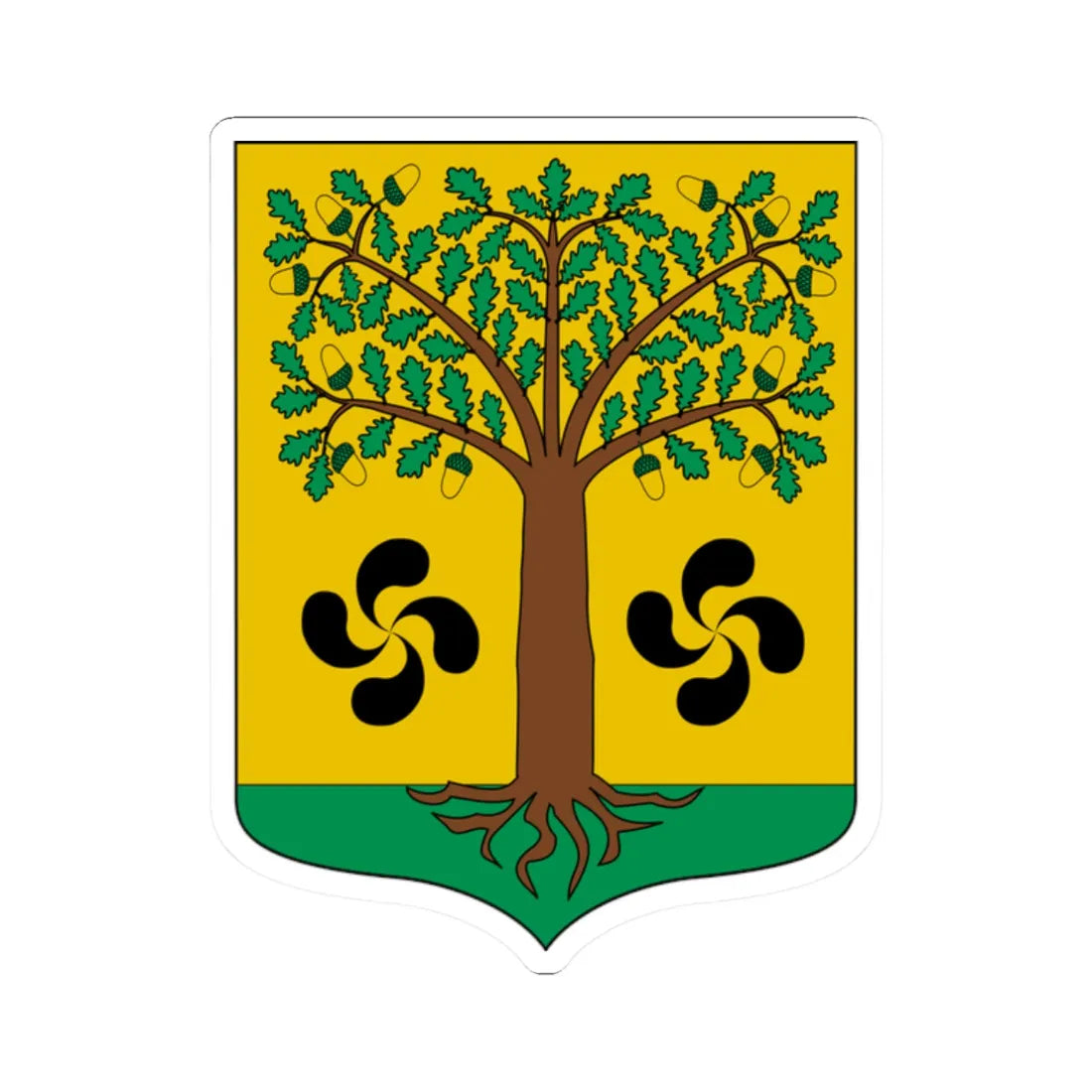 Escudo de Ajangiz (Spain) (Coat of Arms) STICKER Vinyl Kiss-Cut Decal 2 Inch White - The Sticker Space