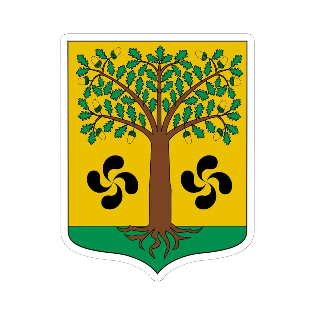 Escudo de Ajangiz (Spain) (Coat of Arms) STICKER Vinyl Kiss-Cut Decal 6 Inch White - The Sticker Space