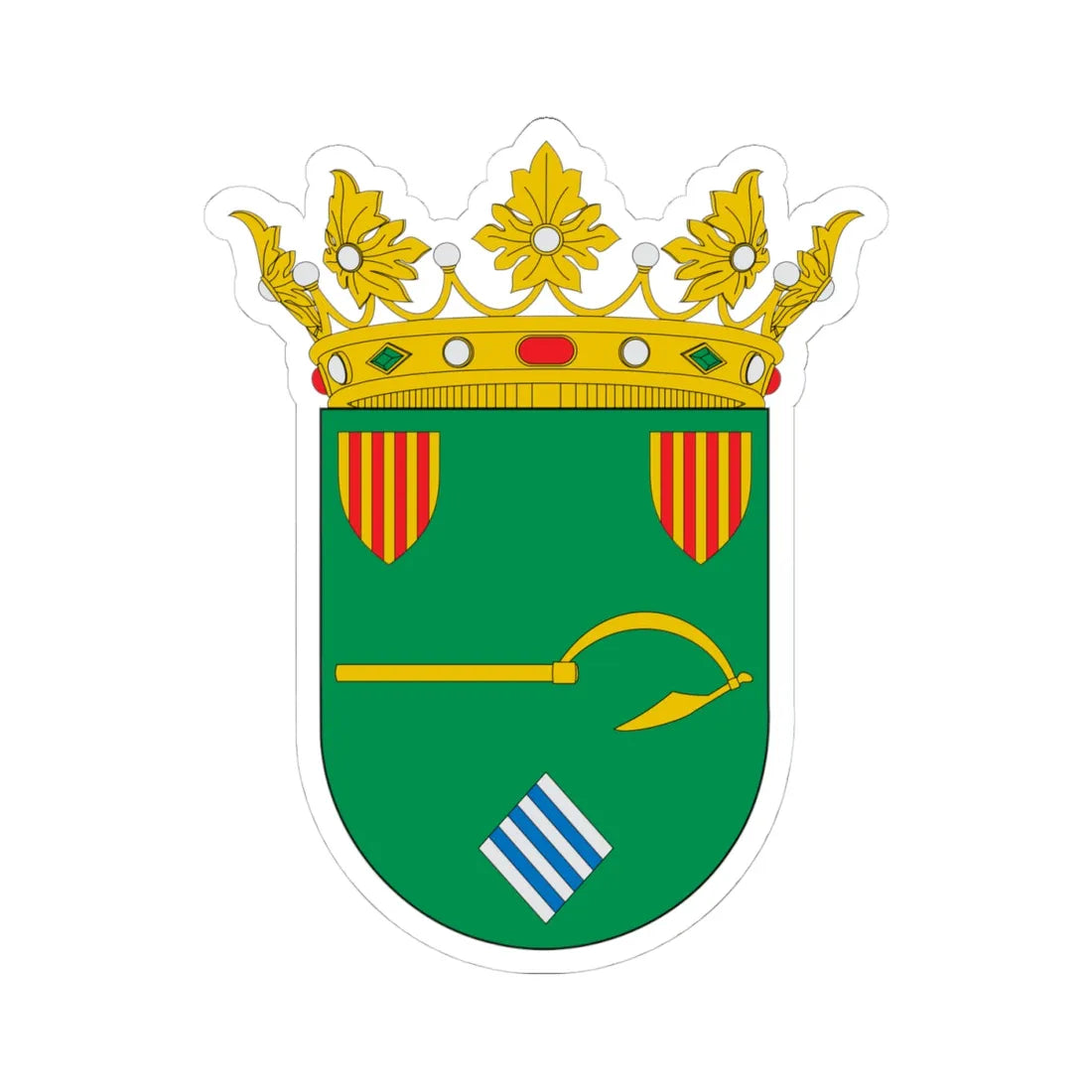Escudo de Aladrén (Spain) (Coat of Arms) STICKER Vinyl Kiss-Cut Decal 4 Inch White - The Sticker Space