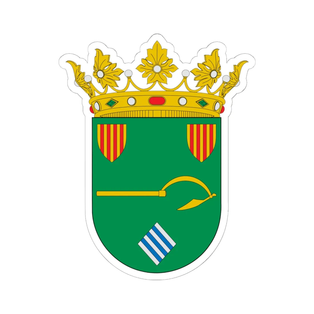 Escudo de Aladrén (Spain) (Coat of Arms) STICKER Vinyl Kiss-Cut Decal 6 Inch White - The Sticker Space
