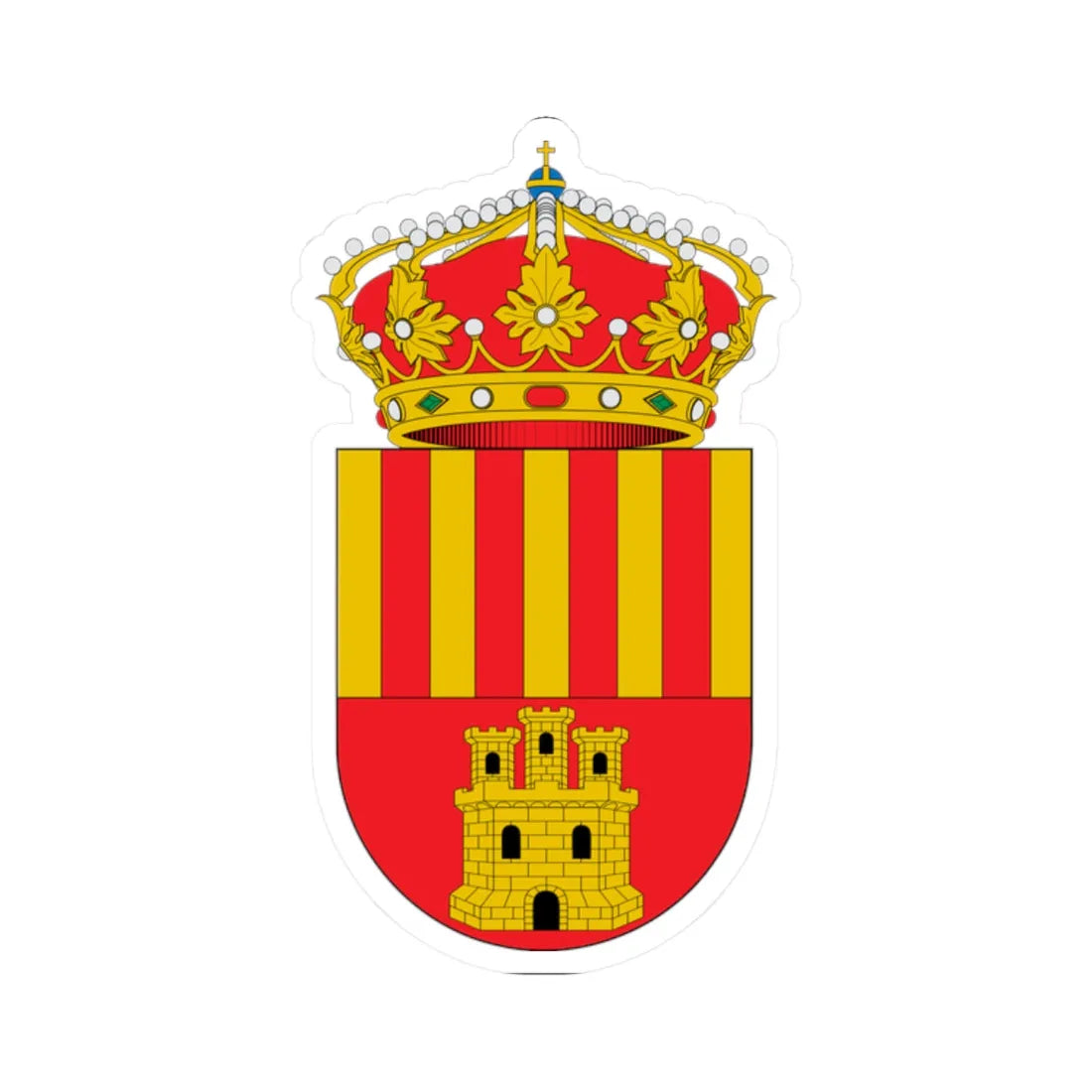 Escudo de Alagón-Zaragoza (Spain) (Coat of Arms) STICKER Vinyl Kiss-Cut Decal 2 Inch White - The Sticker Space