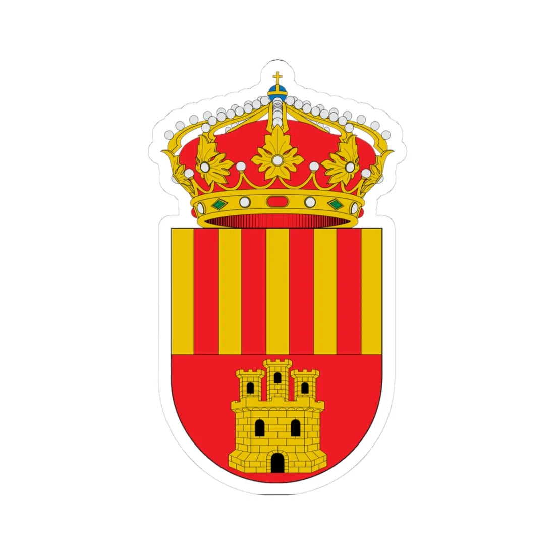 Escudo de Alagón-Zaragoza (Spain) (Coat of Arms) STICKER Vinyl Kiss-Cut Decal 3 Inch White - The Sticker Space