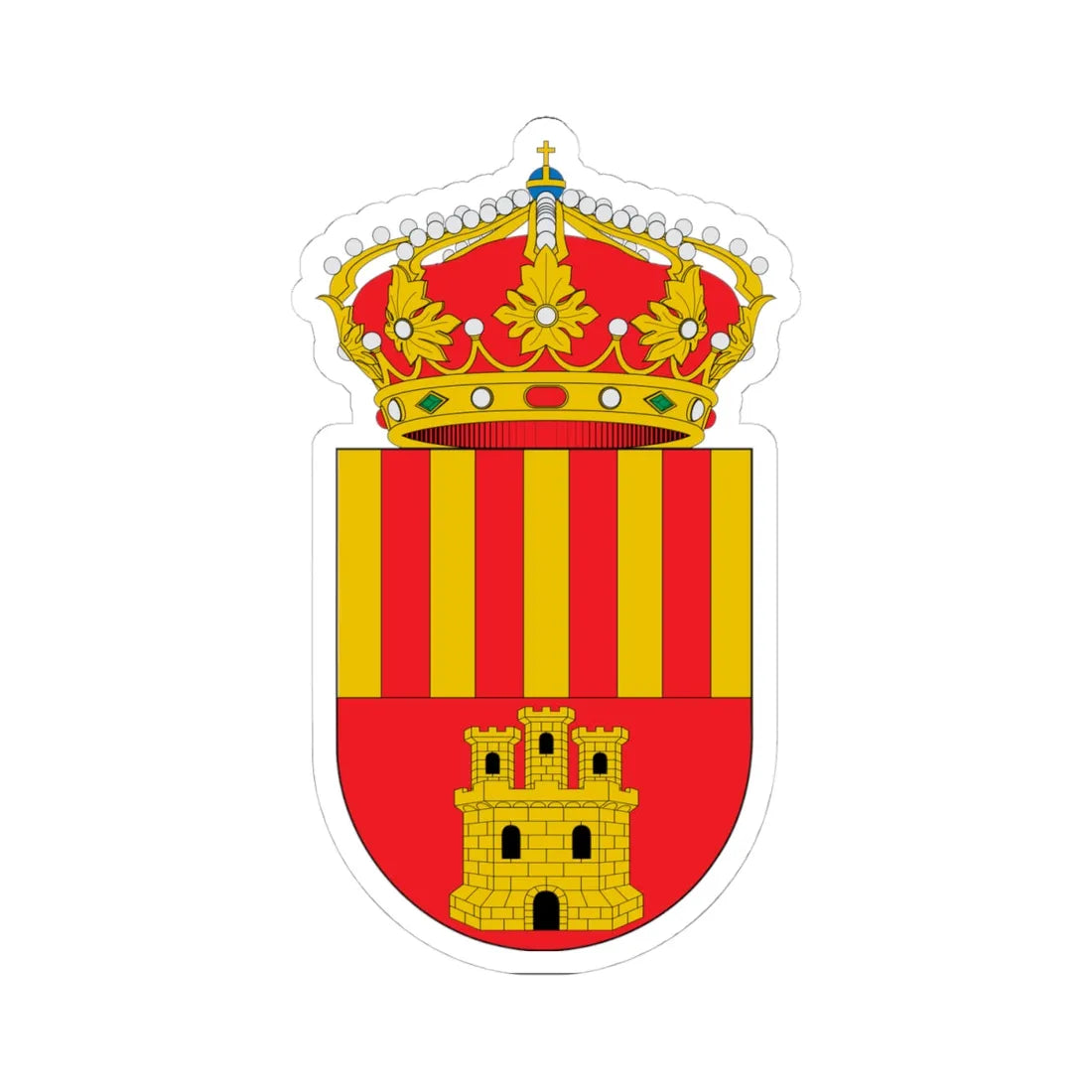 Escudo de Alagón-Zaragoza (Spain) (Coat of Arms) STICKER Vinyl Kiss-Cut Decal 4 Inch White - The Sticker Space