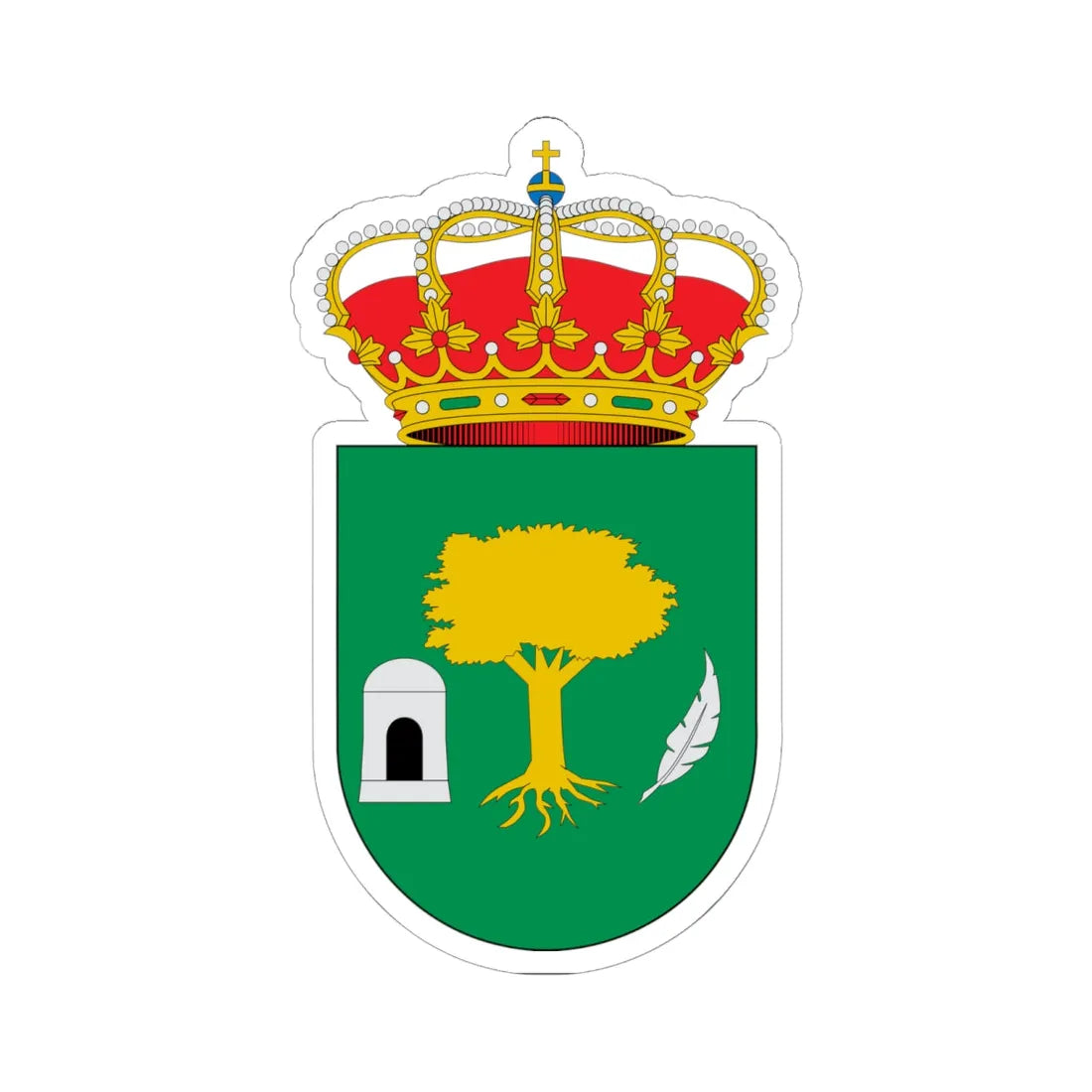 Escudo de Alajar (Spain) (Coat of Arms) STICKER Vinyl Kiss-Cut Decal 6 Inch White - The Sticker Space