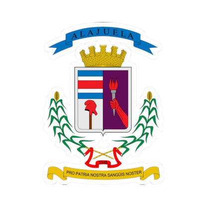Escudo de Alajuela (Costa Rica) (Coat of Arms) STICKER Vinyl Kiss-Cut Decal 2 Inch White - The Sticker Space