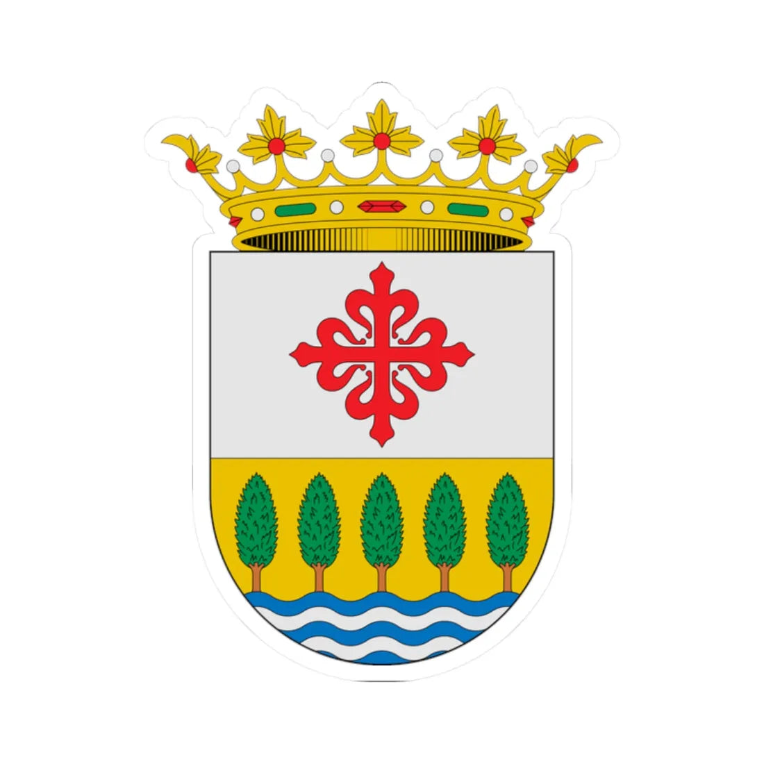 Escudo de Alamillo Ciudad Real (Spain) (Coat of Arms) STICKER Vinyl Kiss-Cut Decal 2 Inch White - The Sticker Space