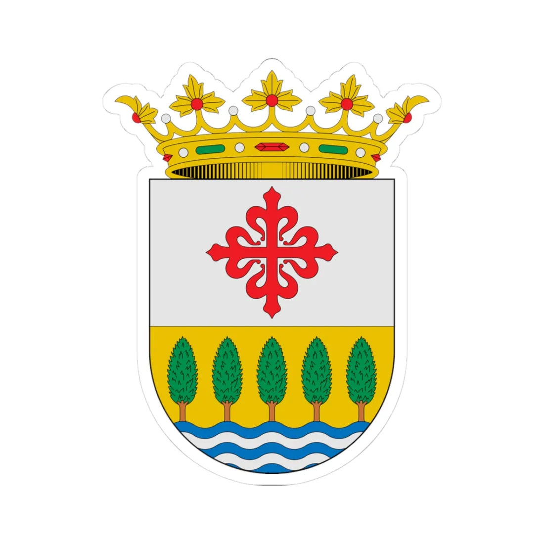 Escudo de Alamillo Ciudad Real (Spain) (Coat of Arms) STICKER Vinyl Kiss-Cut Decal 3 Inch White - The Sticker Space